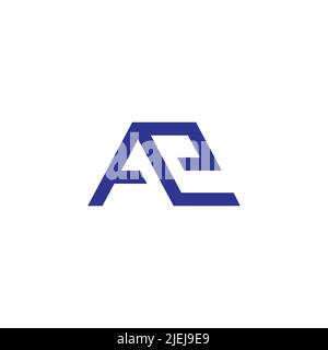 letter ae simple linked geometric line logo vector Stock Vector