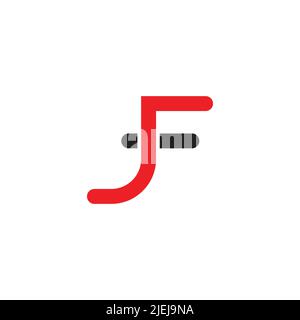 letter jf simple geometric colorful line logo vector Stock Vector