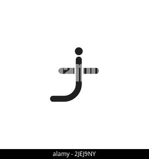 letter jt simple geometric thin line logo vector Stock Vector