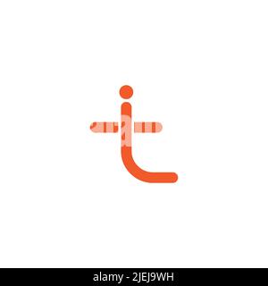 letter ti or it simple geometric linked line logo vector Stock Vector