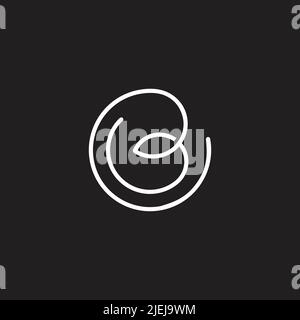 letter b thread symbol thin line circle logo vector Stock Vector