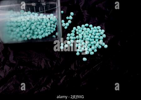 urea dangerous chemical and black background Stock Photo