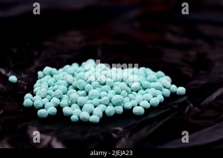 urea dangerous chemical and black background Stock Photo