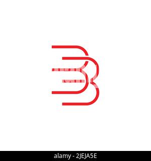 letter bb fast motion design thin line logo vector Stock Vector