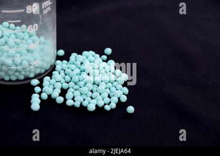 urea dangerous chemical and black background Stock Photo