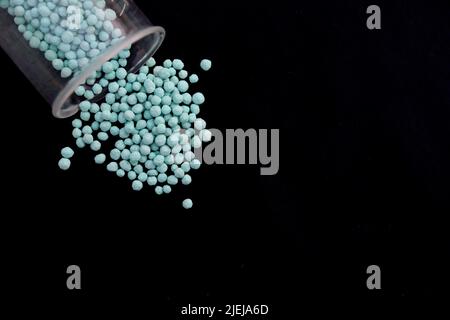 urea dangerous chemical and black background Stock Photo