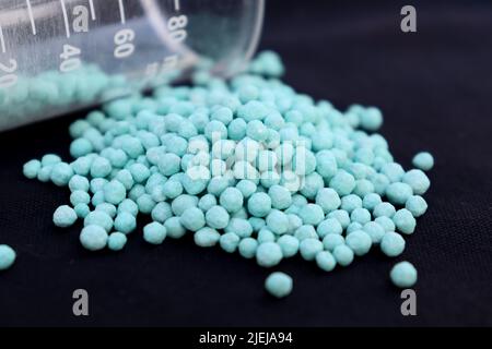 urea dangerous chemical and black background Stock Photo