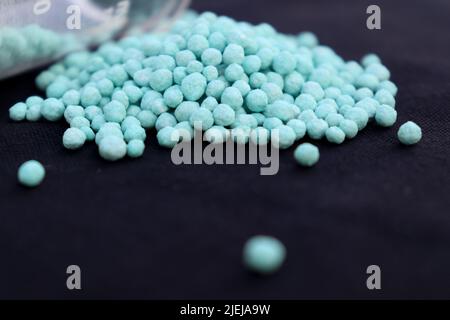 urea dangerous chemical and black background Stock Photo