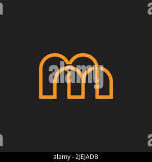 letter mm linked thin line infinity design logo vector Stock Vector