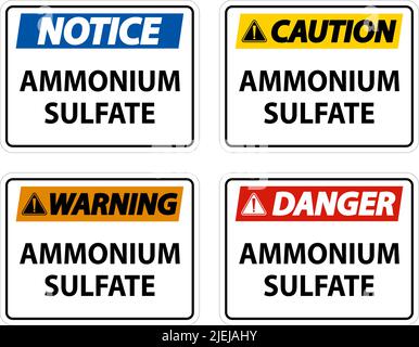 Danger Ammonium Sulfate Symbol Sign On White Background Stock Vector