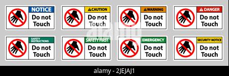 Do not touch and please do not touch sign Stock Vector