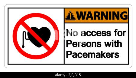 Warning No Access For Persons With Pacemaker Symbol Sign Isolate On White Background,Vector Illustration Stock Vector