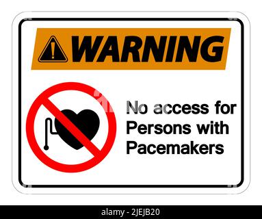 Warning No Access For Persons With Pacemaker Symbol Sign Isolate On White Background,Vector Illustration Stock Vector