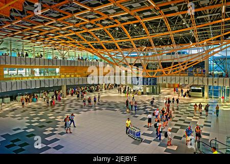 Departures Hall at Split Resnik Airport in Croatia. Stock Photo