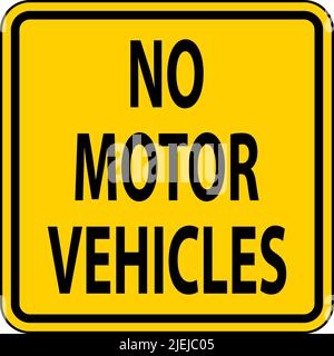 No Motor Vehicles Sign On White Background Stock Vector