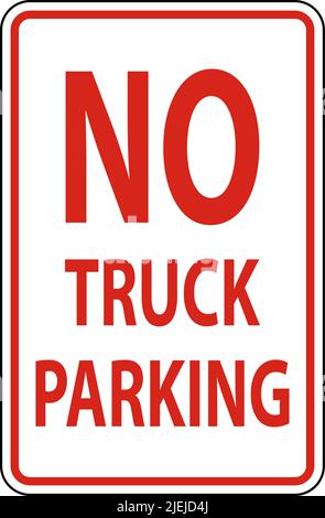 No Truck Parking Sign On White Background Stock Vector