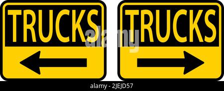 Trucks Left Arrow ,Right Arrow Sign On White Background Stock Vector