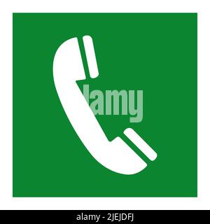 Emergency Telephone Green Symbol Sign Isolate On White Background,Vector Illustration EPS.10 Stock Vector