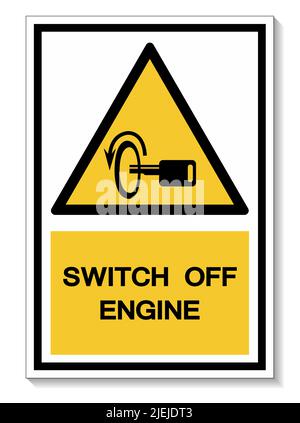 Switch Off Engine Symbol Sign Isolate On White Background,Vector Illustration EPS.10 Stock Vector