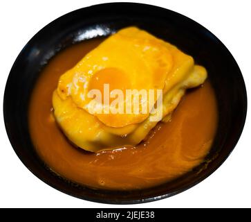 Just cooked francesinha served in bowl Stock Photo