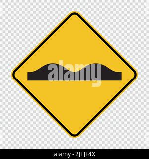 Uneven road surface sign on transparent background,vector illustration Stock Vector