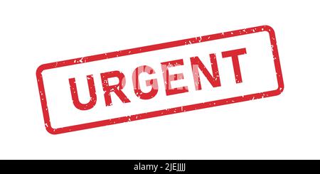 Grunge Urgent word rubber stamp. Urgent red sign sticker set. Grunge vintage square label. Vector illustration isolated on white background Stock Vector