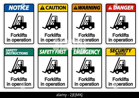 forklifts in operation Symbol Sign Isolate on transparent Background,Vector Illustration Stock Vector