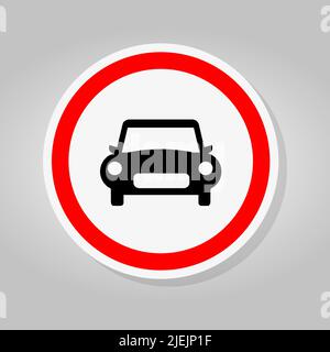 Way Of Car Traffic Road Sign Isolate On White Background,Vector Illustration Stock Vector