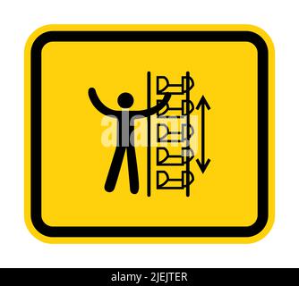 Warning Exposed Buckets and Moving Parts Symbol Sign Isolate on White Background,Vector Illustration Stock Vector