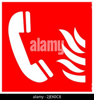 Fire Emergency Telephone Symbol Sign Isolate On White Background,Vector Illustration EPS.10 Stock Vector
