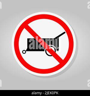 Prohibit Forbid Wheel Traffic Road Sign Isolate On White Background,Vector Illustration Stock Vector