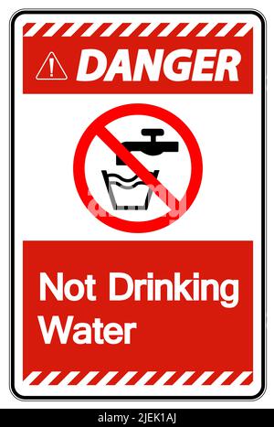 Caution Not Drinking Water Sign Stock Vector