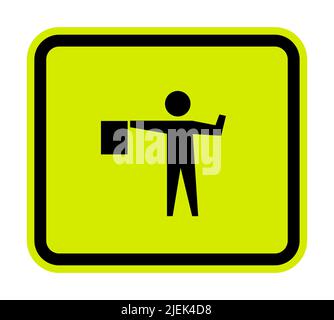Flagger Ahead Symbol Sign Isolate on White Background,Vector Illustration Stock Vector