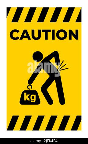 Lifting Hazard Symbol Sign, Vector Illustration, Isolate On White Background Label .EPS10 Stock Vector