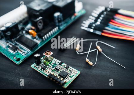 Components for electronics development, diy Stock Photo