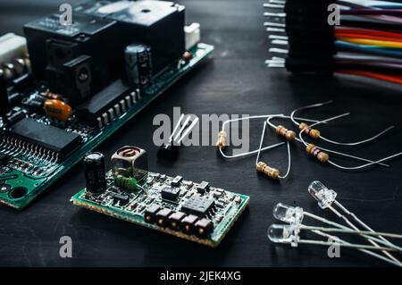 Components for electronics development, diy Stock Photo