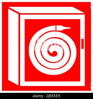 Fire Hose Reel Cabinet Symbol Sign Isolate On White Background,Vector Illustration EPS.10 Stock Vector