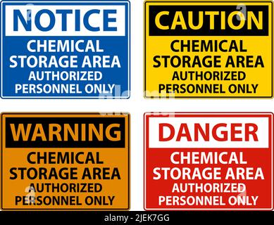 Chemical Storage Area Authorized Personnel Only Symbol Sign Stock Vector