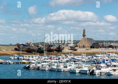 The port of Camaret and the boat cemetery in Crozon peninsula, Finistere,Brittany France Stock Photo