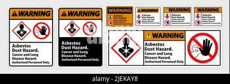 Warning Label Disease Hazard, Authorized Personnel Only Isolate on transparent Background,Vector Illustration Stock Vector