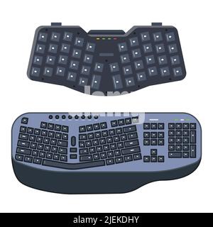 Ergonomic custom keyboard Stock Vector
