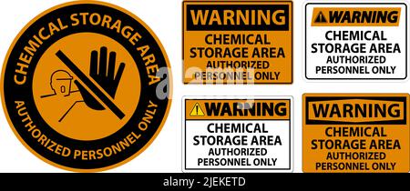 Warning Chemical Storage Area Authorized Personnel Only Symbol Sign Stock Vector