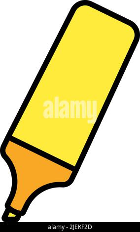 Marker Icon. Editable Bold Outline With Color Fill Design. Vector Illustration. Stock Vector