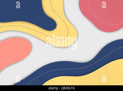 Abstract colorful doodles template design artwork with halftone. Decorative template design artwork background. Vector Stock Vector