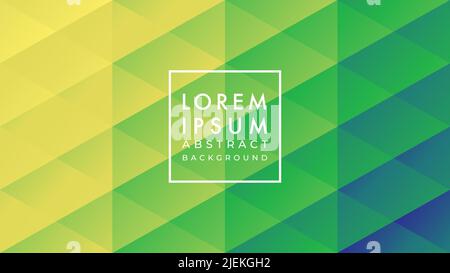 Vector illustration of tile triangle and diamond shape pattern. Yellow green color gradient. Multicolor abstract geometric background design template. Stock Vector