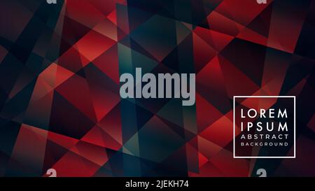Fantastic poligonal pattern in dark red color gradient. Abstract background design template. Stock Vector
