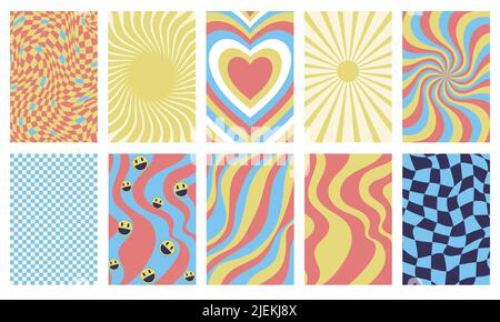 Grioovy psychedelic wave background for banner design. Retro 60s 70s  psychedelic pattern. Modern wave retro abstract design. Rainbow 60s, 70s,  hippie vector 9009854 Vector Art at Vecteezy