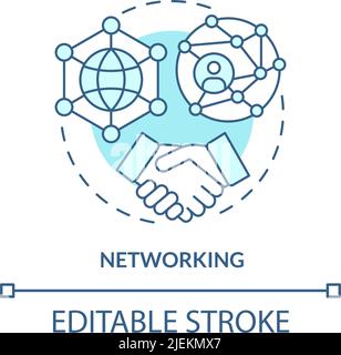 Networking turquoise concept icon Stock Vector