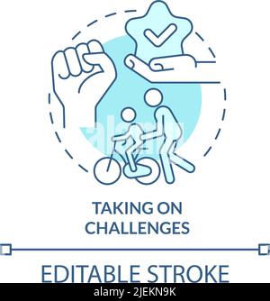 Taking on challenges turquoise concept icon Stock Vector