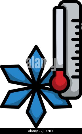 Winter Cold Icon. Editable Bold Outline With Color Fill Design. Vector ...